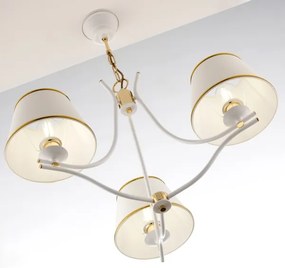 Jupiter 2085 - Luster na reťazi SAMBA 3xE27/15W/230V biela/zlatá