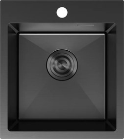 Mexen Solix, 1-komorový nerezový drez 400 x 450 mm, čierna, 6401401000-70