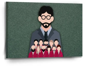 Sablio Obraz Money heist Profesor a jeho tím Zelená - 90x60 cm