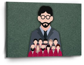 Sablio Obraz Money heist Profesor a jeho tím Zelená - 90x60 cm