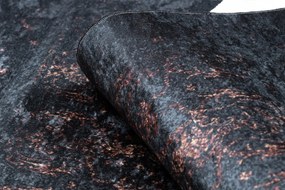 ANDRE prateľný koberec Ornament, čierno-terakotový, rozmer 160x220 cm