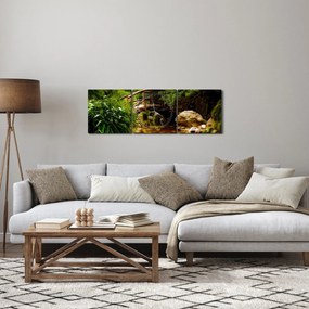 Obraz - Most cez riečku (s hodinami) (90x30 cm)