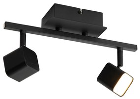 Moderné nástenné svietidlo čierne vrátane LED s vypínačom 2-svetlo - Nola