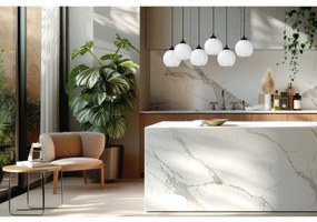 Závesné svietidlo Costa, 6x biele sklenené tienidlo, b