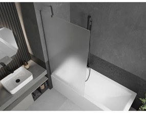 Mexen Next, 1-krídlová vaňová zástena 90 x 150 cm, 6mm sklo námraza, brúsená grafitová, 895-090-000-00-30-66