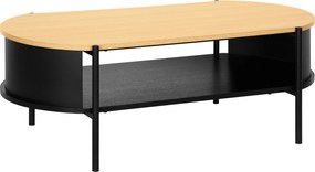 XXXLutz KONFERENČNÝ STOLÍK, prírodná farba, čierna, kov, kompozitné drevo, 100/54/36,5 cm Xora - Stolíky do obývačky - 007968035004