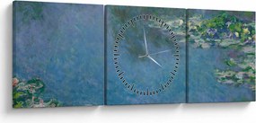 Obraz - Claude Monet, Water Lilies, reprodukcia (s hodinami) (90x30 cm)