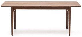 Rozkladací jedálenský stôl s prídavnou doskou v dekore orecha 100x200 cm Elan – Kave Home
