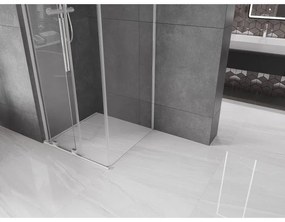 Mexen Velar L, sprchový kút s posuvnými dverami 100 x 100 cm, 8mm číre sklo, chrómová, 871-100-100-03-01