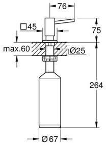 GROHE 40649000 - Dávkovač na mydlo CUBIC 500 ml lesklý chróm