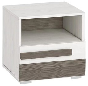 Nočný stolík SARPA 45x46 cm biela/hnedá