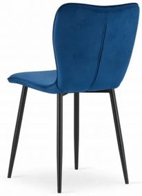 Zamatová jedálenská stolička RIO modrá