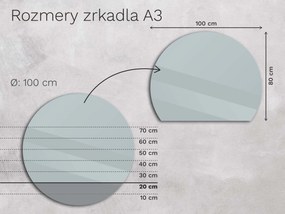 Atypické zrkadlo do kúpeľne s LED osvetlením A3