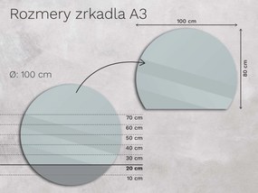 Atypické zrkadlo do kúpeľne s LED osvetlením A3 50x10