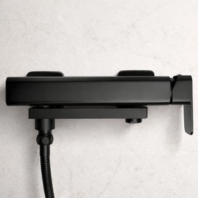 Rea Arlo, vaňová batéria s ručnou sprchovou súpravou, čierna matná, REA-B4590