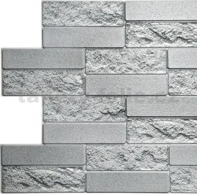 Obkladové panely 3D PVC TP10019927, cena za kus, rozmer 980 x 490 mm, pieskovcový kameň sivý, GRACE