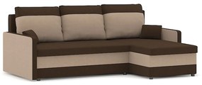 Rozkladacia rohová sedacia súprava MILTON model 2 Hnedá/cappuccino