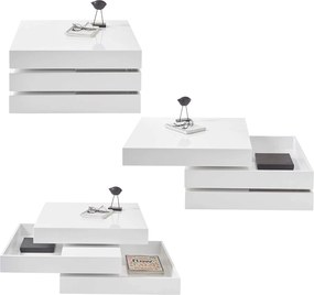 Sconto Konferenčný stolík SEATTLE biela, vysoký lesk