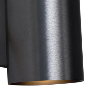 Moderná nástenná lampa tmavosivá okrúhla 2-svetlá GU10 50 mm - Sandy