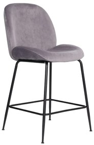 Barová stolička Dori Black sivá, zamat