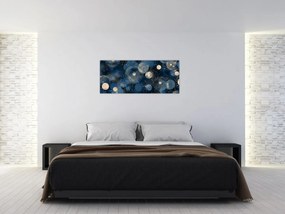 Obraz - Modro-zlaté krúžky (120x50 cm)