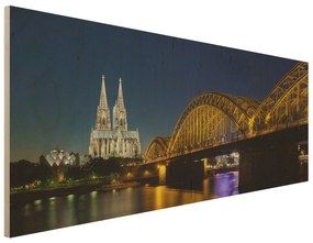 Drevenné obrazy Kolín nad Rýnom v noci