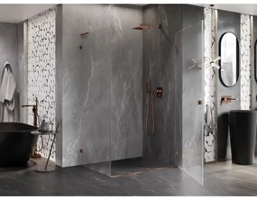 Mexen Lunar-B L výklopný sprchový kút pravý 100 x 80 cm, číre sklo, ružové zlato, 832L-100-080-60-00-P