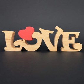 AMADEA Drevená dekorácia nápis LOVE, masívne drevo, 25x8 cm