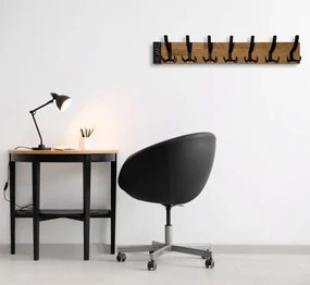Minimalistický nástenný vešiak Modern Oak 80 cm