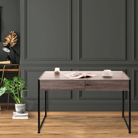 Tutumi Tutumi, dizajnový kancelársky stôl na počítač 123x60x76 cm R20FFTDSK002, čierna-dub sonoma Tabac, MEB-07010