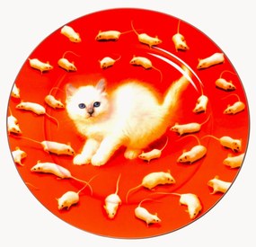 Porcelánový plytký tanier Kitten