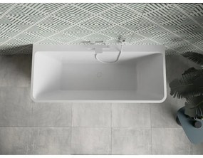 Mexen Volta, voľne stojaca nástenna vaňa 170 x 75 cm, biela-čierna, biely prepad, 51131707575-20