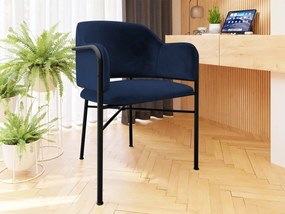 Čalúnená jedálenská stolička Uzpira, Dostupné poťahy: Magic Velvet 2216, Farby: čierna