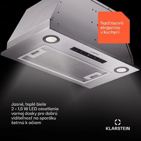 Klarstein Paolo 52, podskrinkový digestor 52 cm 439 m³/h LED Touch A++