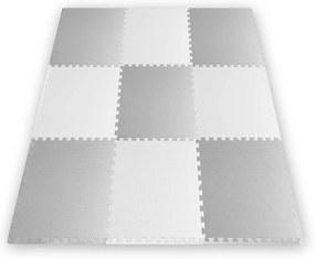 Ricokids veľká penová podložka na puzzle biela a sivá 180x180cm 9ks