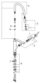 GROHE 31491DC0 - Drezová batéria CONCETTO DN 15 nerez