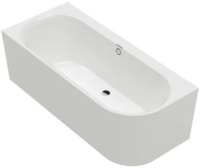 VILLEROY &amp; BOCH Oberon 2.1 voľne stojaca vaňa z materiálu Quaryl (bez spoja medzi panelom a vaňou), pre pristavenie k stene - do ľavého rohu, odtok v strede, 1800 x 800 x 600 mm, Stone White, UBQ180OBN9CL00VDRW