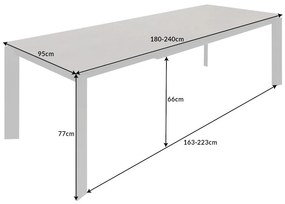 Rozťahovací jedálenský stôl Narissara 180-240 cm antracit