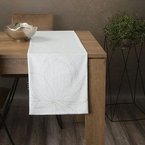 Dekorstudio Elegantný zamatový behúň na stôl BLINK 12 biely Rozmer behúňa (šírka x dĺžka): 35x140cm