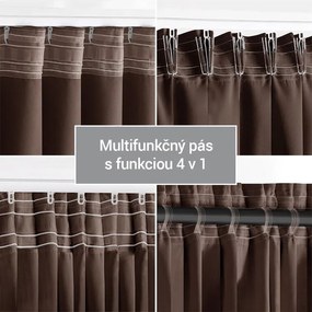 Zatemňovací záves blackout RESTILO tmavo hnedý 140 x 245 cm sada 2 ks