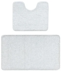 Sada kúpeľňových koberčekov SYNERGY glamour / lurex, biela