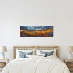 Obraz - Maľovaná horská krajina II. (s hodinami) (90x30 cm)