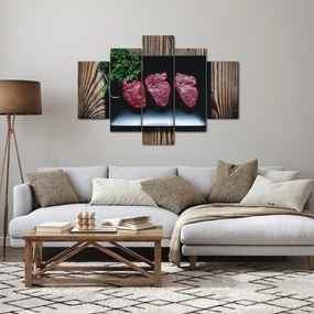 Obraz mäsa na tanieri (150x105 cm)