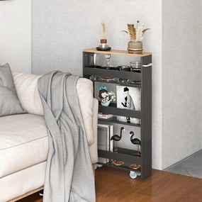 4-podlažná úložná jednotka s otvorenými policami, šedá