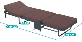 Posteľ pre hostí, rôzne typy, hnedý