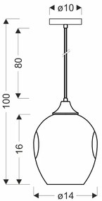 Candellux Čierno-hnedý závesný luster Aspa pre žiarovku 1x E27 31-00583