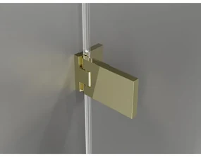 Mexen, Mexen Lunar-F pravé skladacie sprchové dvere 95 cm, transparentné, zlaté - 836-095-000-50-00-P