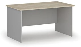 Kancelársky písací stôl rovný PRIMO GRAY, 1400 x 800 mm, sivá/dub prírodný
