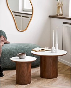 Okrúhly odkladací stolík s keramickou doskou ø 40 cm Noli – House Nordic