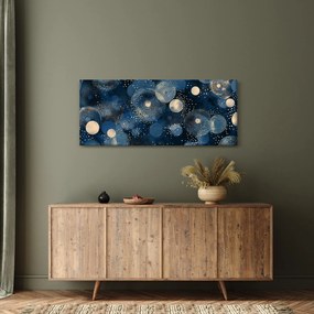 Obraz - Modro-zlaté krúžky (120x50 cm)